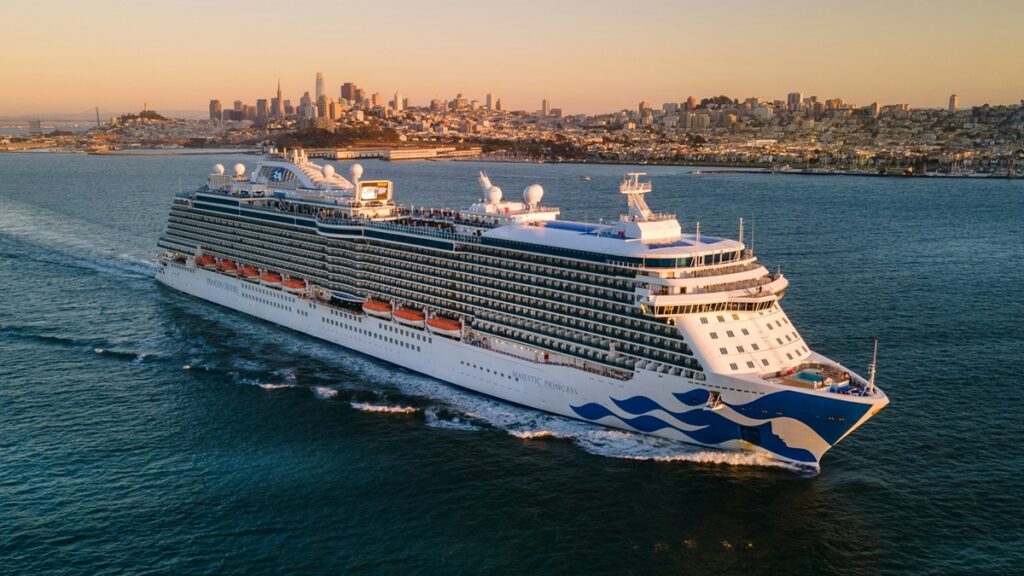 Luxury cruise liner at sea
